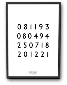 Family dates personal poster white