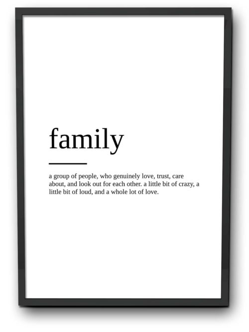 Personalised family definition poster print
