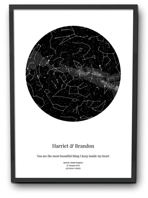 Personalised star map print