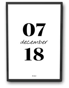 Anniversary date poster white