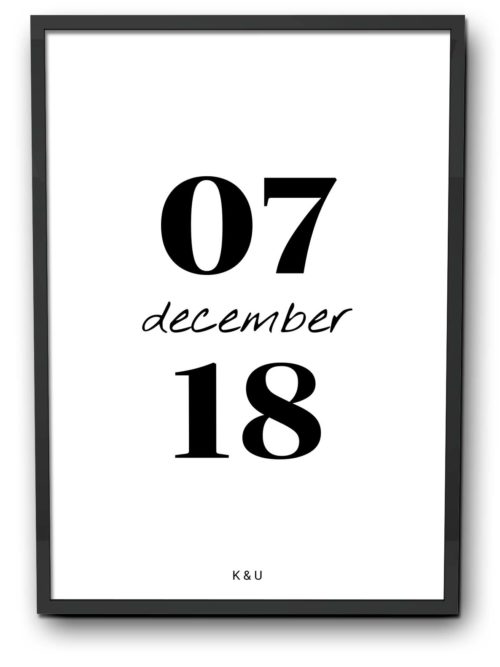 Anniversary date poster white