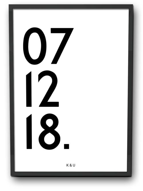 Personalised special date poster white storefront